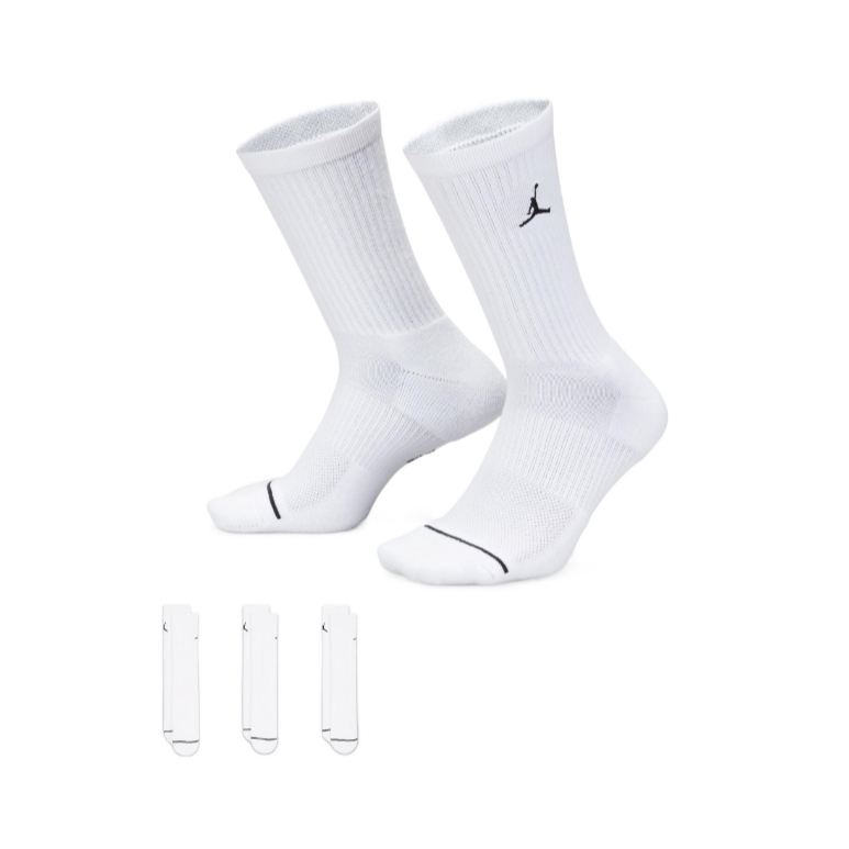 Jordan Embroidered Logo Solid Color Long Socks Sports Mid-Calf Socks Men's White Dx9632-100