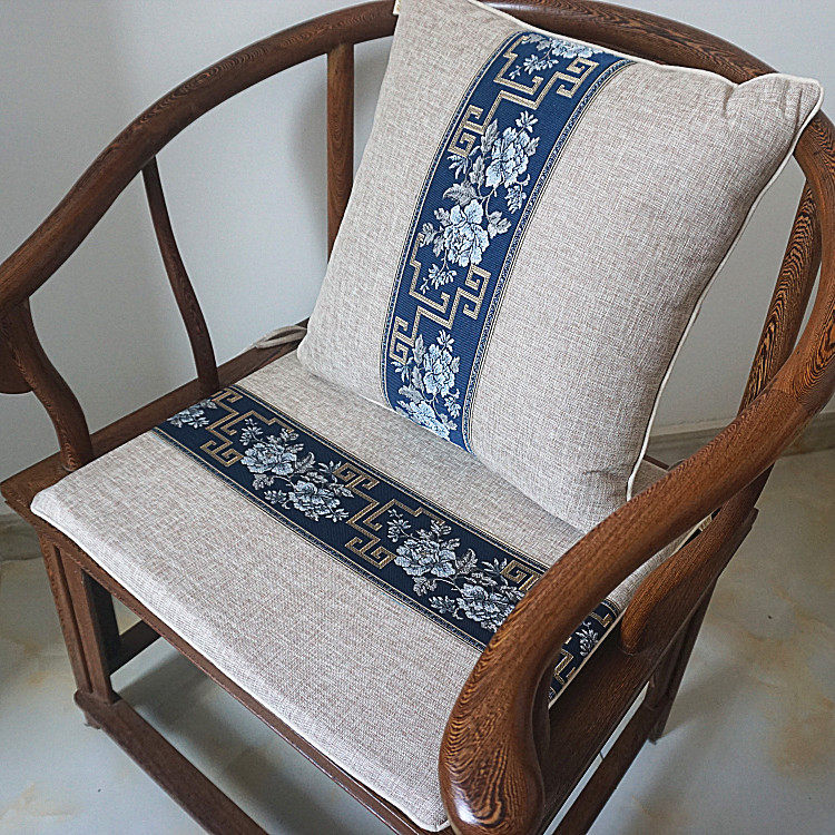 New Chinese cuddle Customized linen backrest with core car waist pillow sofa cushions embroidered pillow leaning on the bag