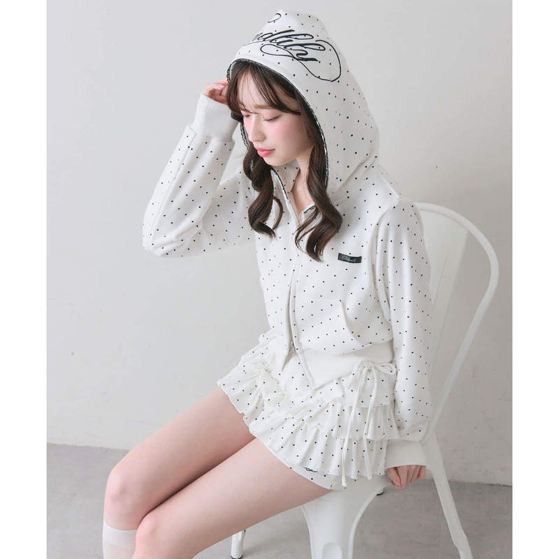 Hanhan O Brand Japanese Original Design 26 Spring/Summer Clear Style Embroidered Hooded Sweatshirt, Skirt, and Pants Three-Piece Set