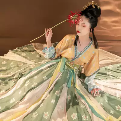 Nan Ya Ji (Yan Zhi) Original Tang-style Spring and Summer Hanfu Women's Restoration Tang Yizi Half-arm Waist Skirt