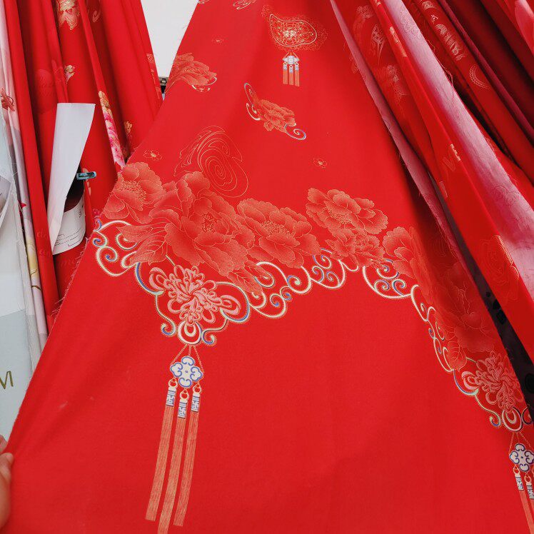 Custom size increase red cotton quilt cover bed sheet pillowcase four-piece set three-piece set 60 yarn bed hat bed skirt bed cover