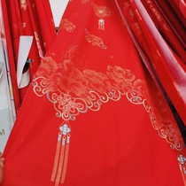 Customized size plus red cotton quilt cover bed sheets pillowcases four-piece set three-piece set 60-count yarn fitted sheet bed skirt bedspread