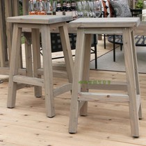 Outdoor garden solid wood stools bar stool retro to the old flower shop Terrace American Fields Garden Flowers Shelf Groceries