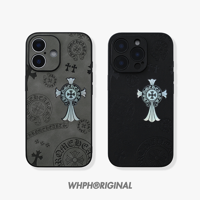 Chrome Hearts Grey Black Cross iPhone Case