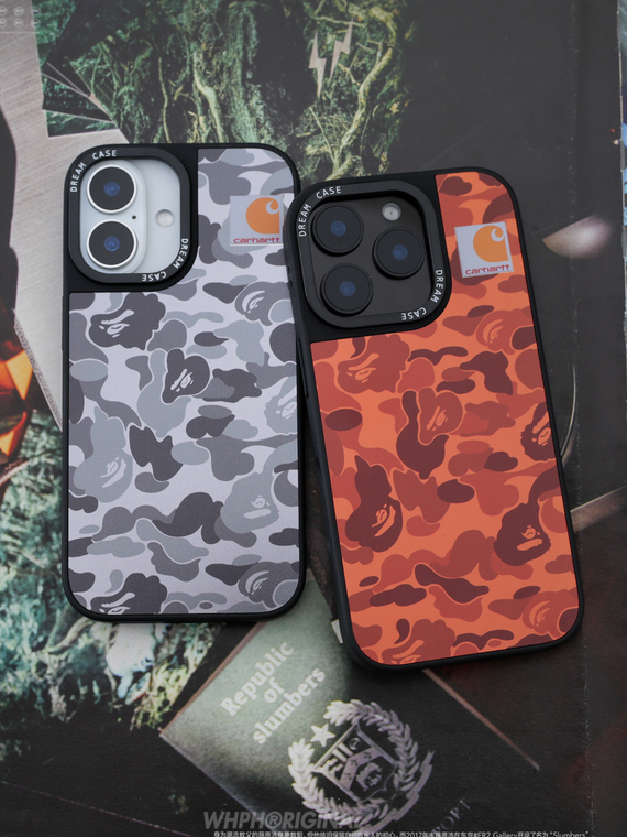 Carhartt Bape Camo Gray Orange iPhone Case
