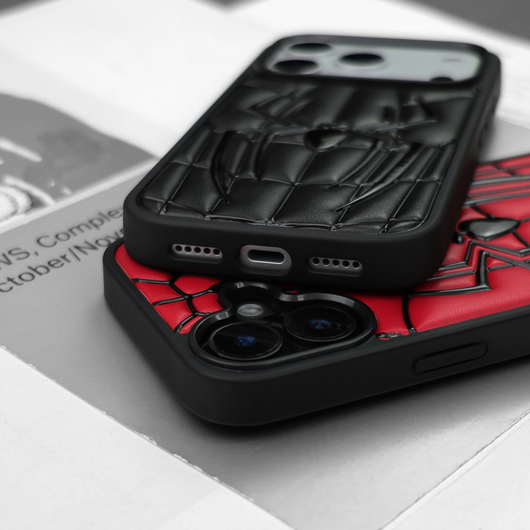 Spiderman Web Faux Leather Stitch iPhone Case
