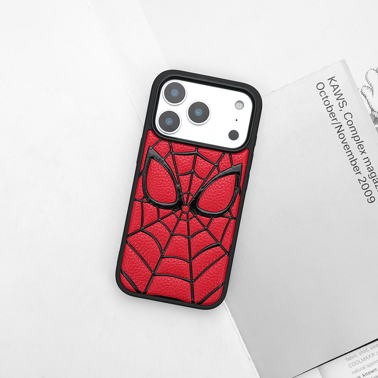 Spiderman Web Faux Leather Stitch iPhone Case