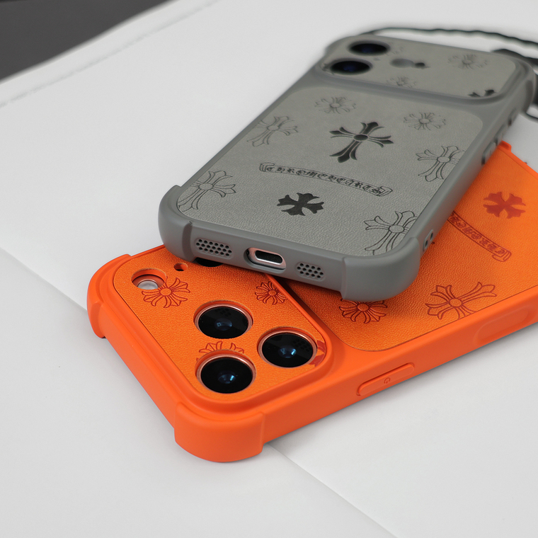 Chrome Hearts Cross Flower Text iPhone Case