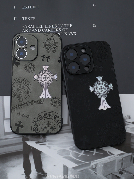 Chrome Hearts Grey Black Cross iPhone Case