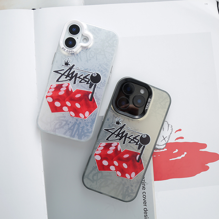 Stussy Red Dice Black 8-Ball Graffiti iPhone Case