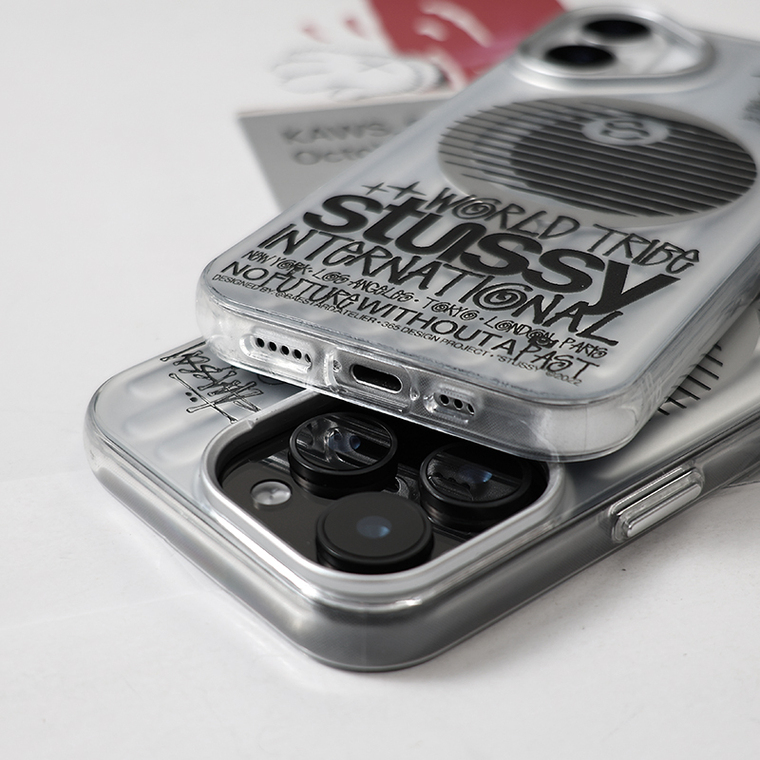 Stussy Clear Silver 8 Ball World Tribe iPhone Case
