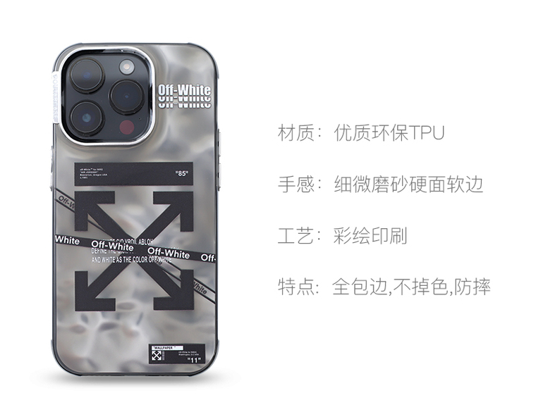 OFF White Matte 15, 14, 13, 12, 11 iPhone Case