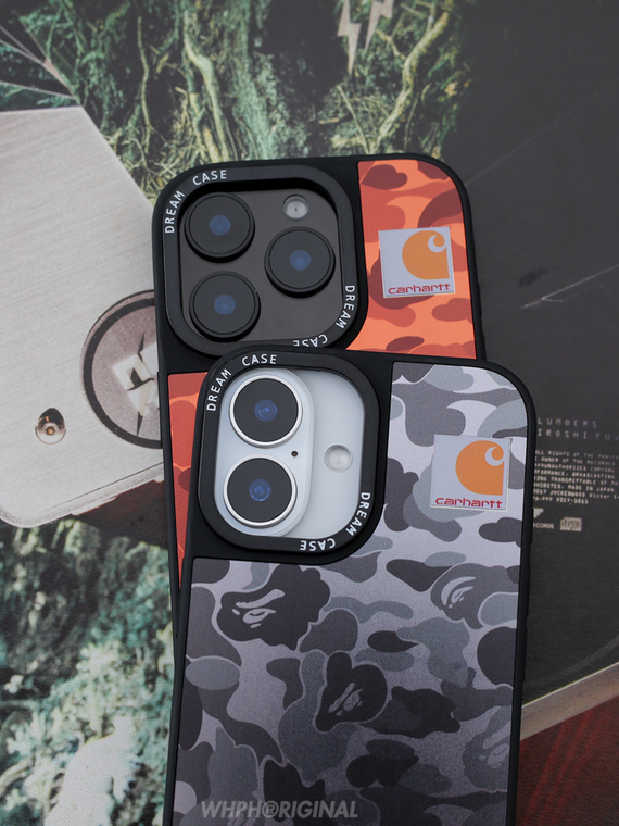 Carhartt Bape Camo Gray Orange iPhone Case