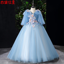 children's wedding dress girl princess fluffy gown hostess evening dress flower girl's birthday show piano costume