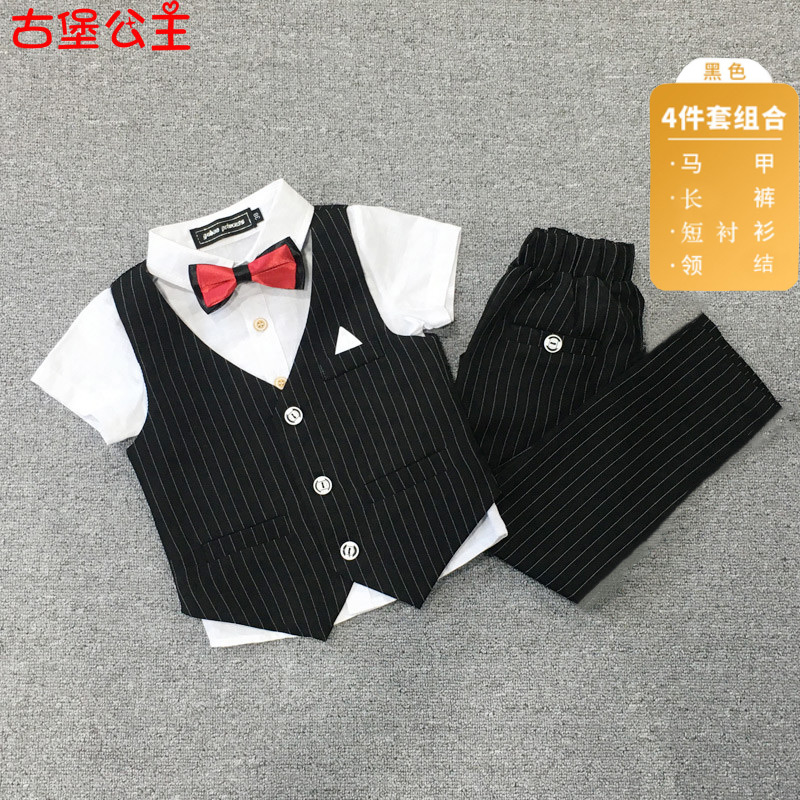 Childrens mens phù hợp với áo giáp mùa hè nhỏ phù hợp với đám cưới đẹp trai hoa trẻ em quần short 61 trẻ em ngày váy biểu diễn.