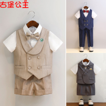 Childrens suit suit boy handsome little suit flower girl wedding host performance clothing one-year-old dress baby boy