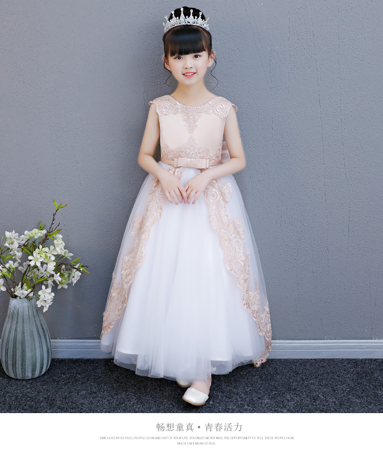 Trẻ em công chúa ăn mặc cô gái cổ tích đuôi cô gái hoa cô gái piano hiển thị sinh nhật chủ nhà dài váy trẻ em 10 tuổi