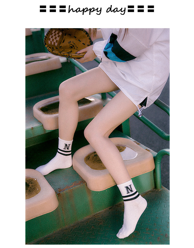 Hộp quà mùa thu 5 đôi vớ nữ vớ cotton hai vớ vớ vớ thể thao nữ trong vớ bóng chày ống tất xỏ ngón nam