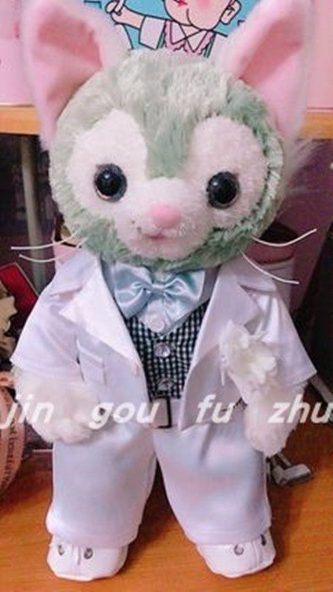 Мягкая игрушка 手作毛绒玩具托尼白色西服和好朋友兔子星黛露婚纱 Other