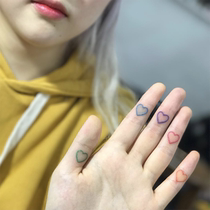 BYZHENZI Hazelnut Honpo ins color rainbow love finger Hyuna wind cute girl fresh tattoo stickers