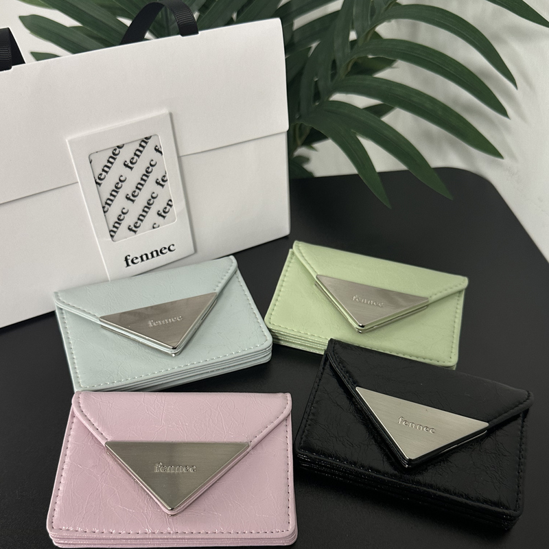 Korean New Niche Fennec Card Holder Triangular Half-Moon Heart Flip Cover Id Card Holder Multi-Color Wallet Passport Holder