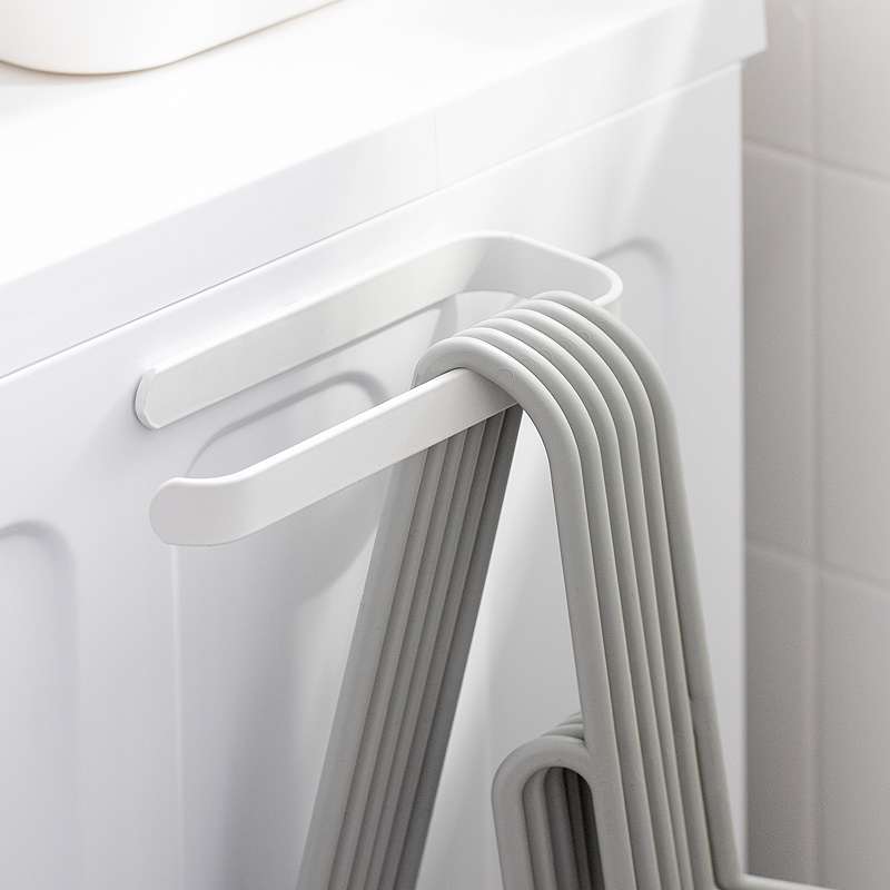 Creative household balcony wall-mounted non-perforating multifunctional clothes hanger for storage and finishing hook shelving rack