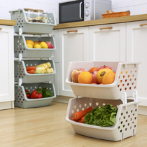 Kitchen vegetable rack storage rack Storage rack Fruit storage basket Floor-standing multi-layer vegetable rack Vegetable basket Kitchen supplies