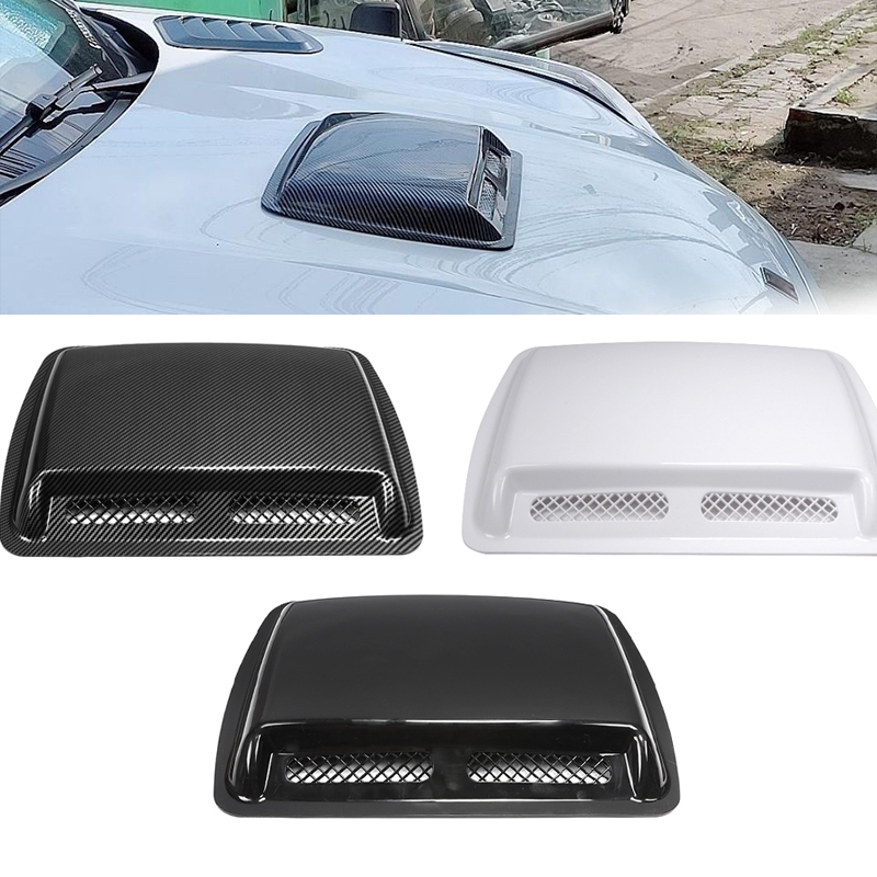 Universal Car Modification Hood with Mesh, Engine Hood Vent Decoration Sticker, Air Intake Fender Vent