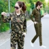 Mùa xuân và mùa thu mới của phụ nữ phù hợp với ngụy trang thể thao và trang phục giải trí trang phục múa thủy thủ - Những người đam mê quân sự hàng may mặc / sản phẩm quạt quân đội giày tướng quân đội Những người đam mê quân sự hàng may mặc / sản phẩm quạt quân đội