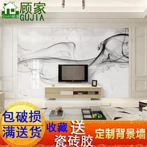 Tile TV background wall Living room modern simple high-grade microcrystalline stone imitation marble abstract ink art mural