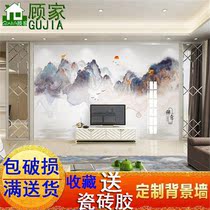 Tile background wall Living room home decoration modern simple high-grade imitation marble microcrystalline stone New Chinese ink landscape painting