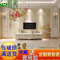 TV background wall tile European living room Simple European atmosphere Modern simple microcrystalline stone three-dimensional carving brick decorative painting