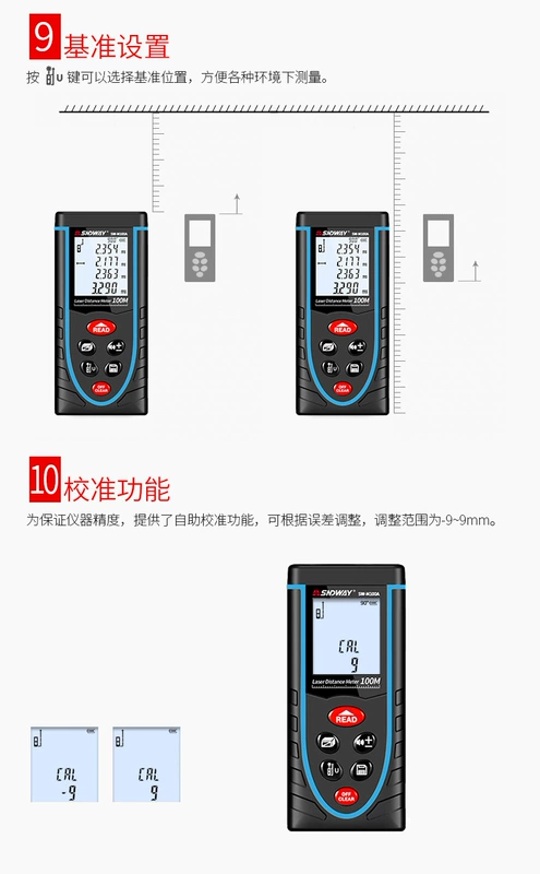 Shendawei cầm tay máy đo xa laser có độ chính xác cao hồng ngoại dụng cụ đo phòng dụng cụ đo thước điện tử chính hãng miễn phí vận chuyển