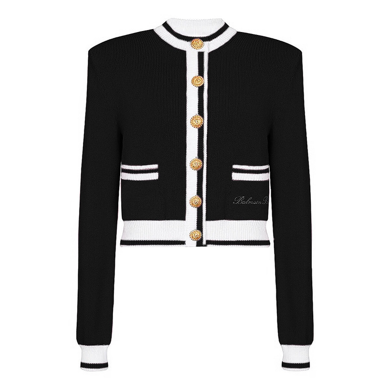 Balmanjina 2025 Autumn and Winter New Long-Sleeved Round-Neck Knitwear Top Fashionable Woolen Cardigan Versatile Jacket