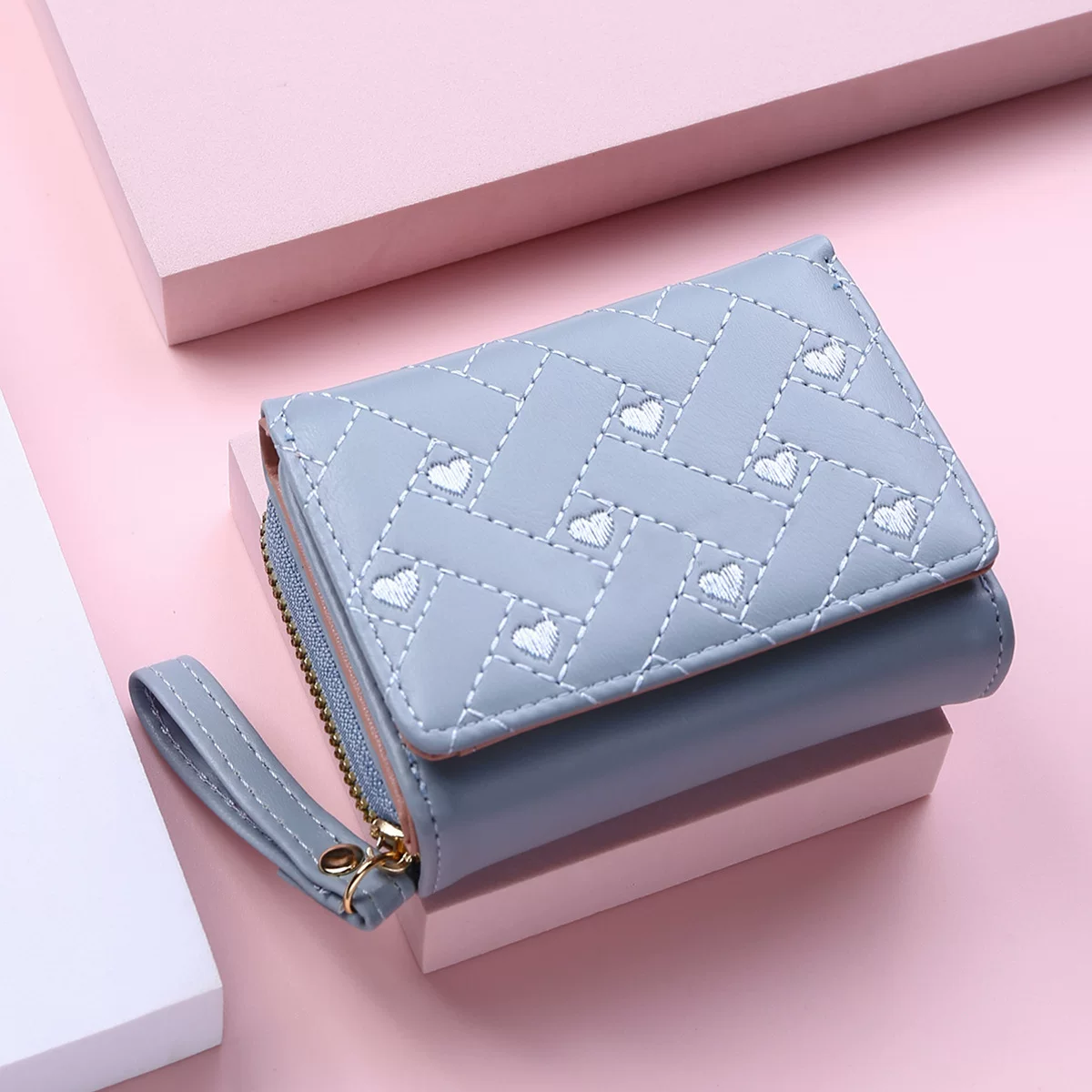 short fashionable wallet, shoulder bag, polyurethane card holder