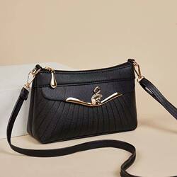 Genuine Leather Texture, New Season Crossbody Small Bag, Fashionable and Simple Women's Shoulder Bag, Middle-Aged Mom's Mobile Phone Bag