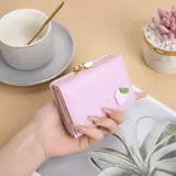 Милый складной полиуретановый мультяшный маленький бумажник, кошелек, в корейском стиле