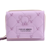 Милый кошелек, картхолдер, вместительная и большая универсальная сумка через плечо, с вышивкой, с медвежатами