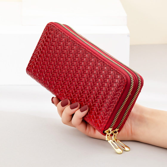 Women's long wallet 2025 new European and American double zipper