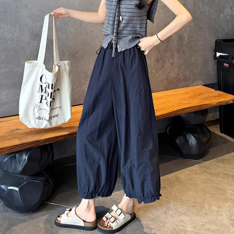 Maternity Navy Blue Linen Wide-Leg Pants for Women, Summer High-Waisted Thin Drapey Old Money Style Straight Casual Cotton-Linen Pants Maternity Navy Blue Linen Wide-Leg Pants for Women, Summer High-Waisted Thin Drapey Old Money Style Straight Casual Cotton-Linen Pants