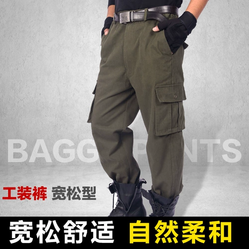 Хлопковые износостойкие камуфляжные штаны для работы, оверсайз, увеличенная толщина