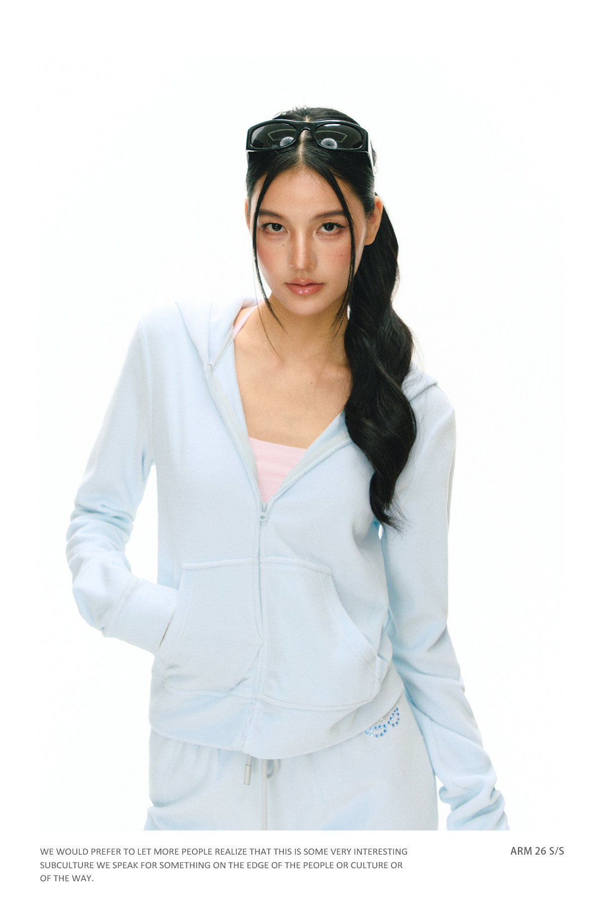 ARISEISM Zip-Up Cropped Sweatshirt Set