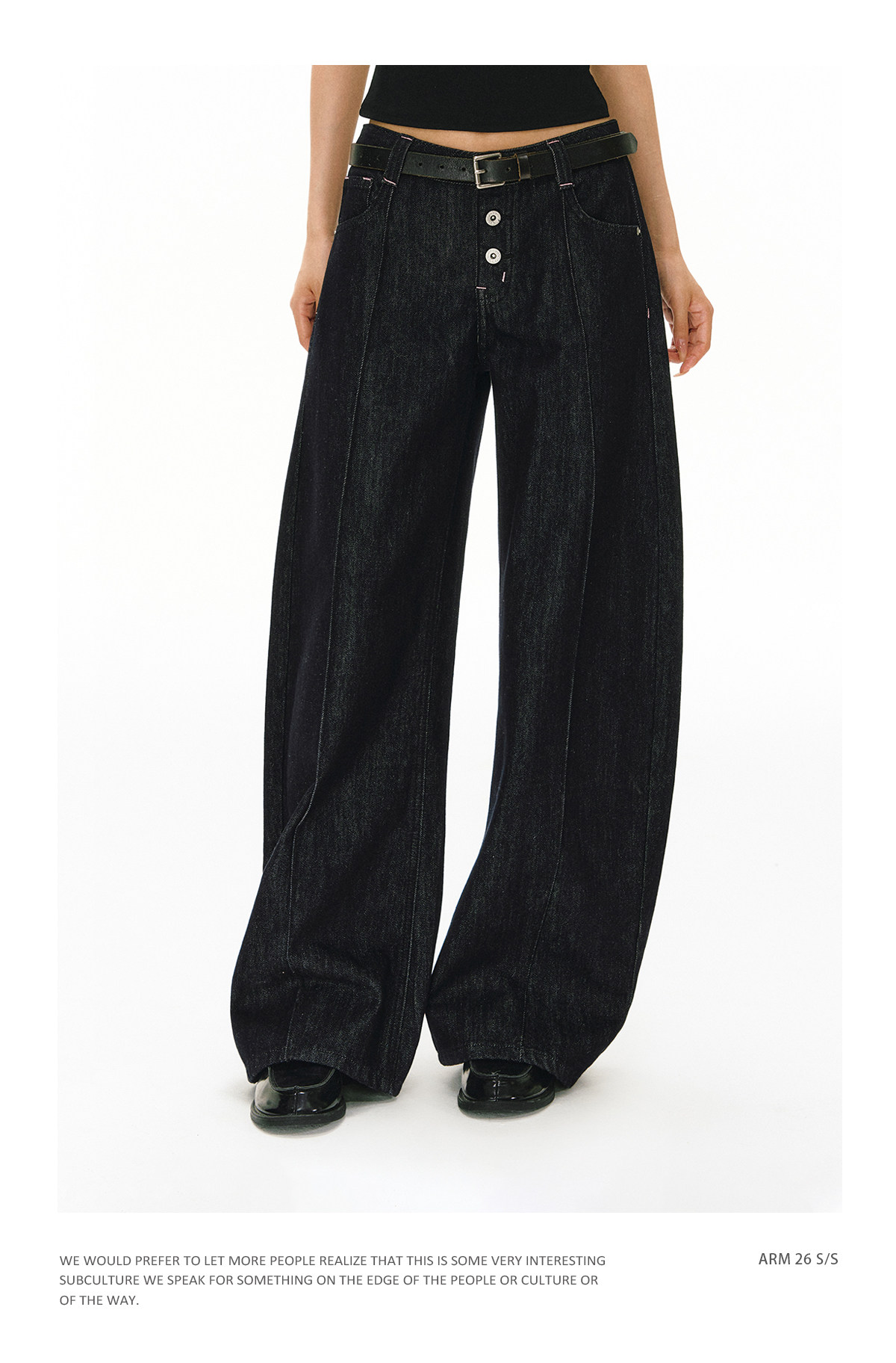 ARISEISM Retro Low-Rise Wide-Leg Jeans