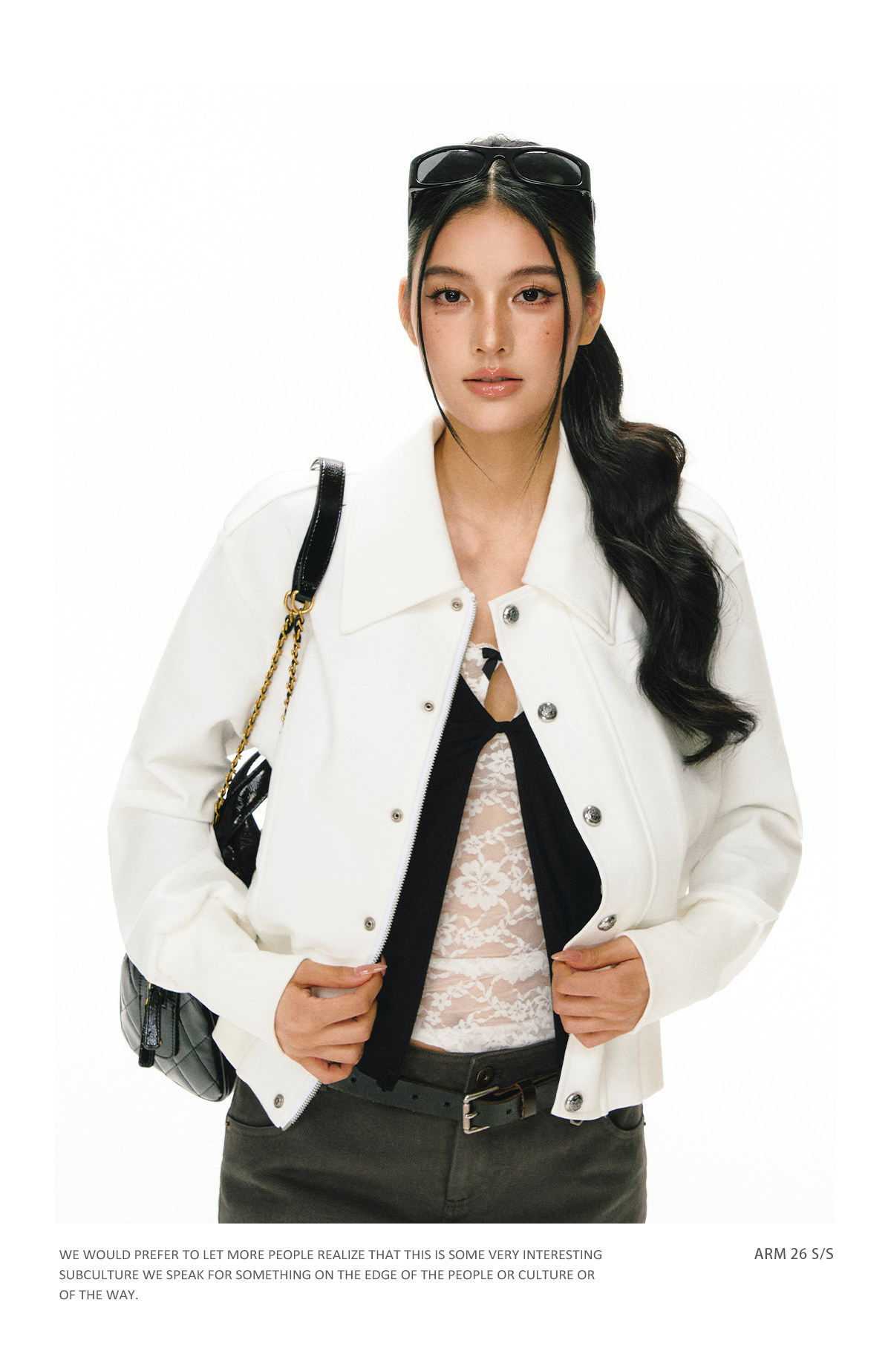 ARISEISM Collared Cropped Jacket