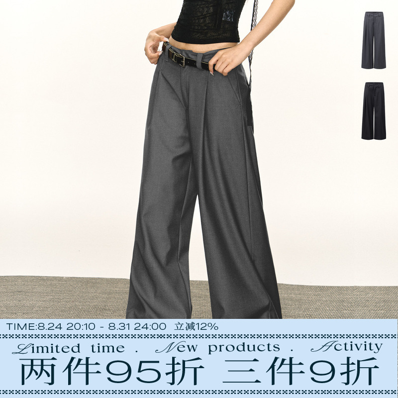 Ariseism American Retro Loose Wide-Leg Suit Casual Pants for Women 2026 Summer New Style Long Pants Ariseism American Retro Loose Wide-Leg Suit Casual Pants for Women 2026 Summer New Style Long Pants