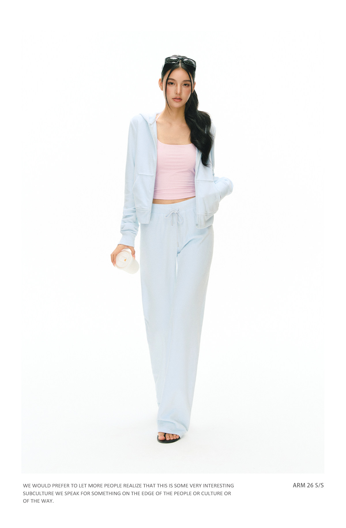 ARISEISM Zip-Up Cropped Sweatshirt Set