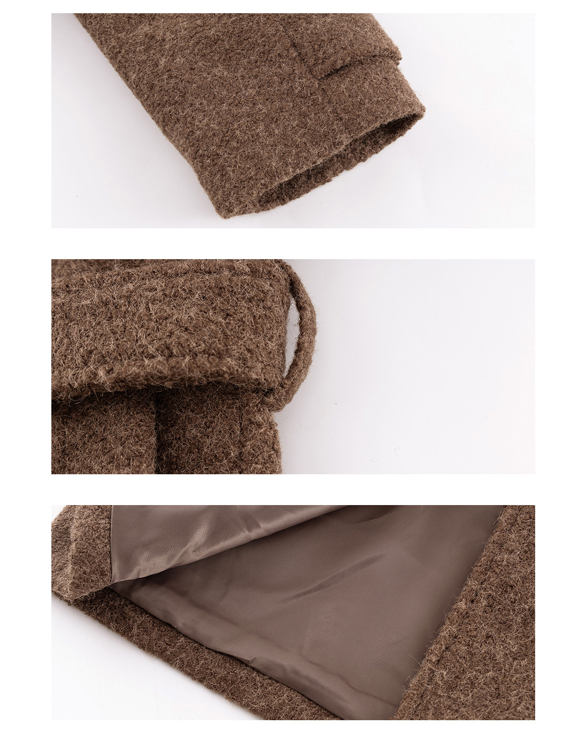 ARISEISM Brown Straight-Fit Mid-Length Wool Coat