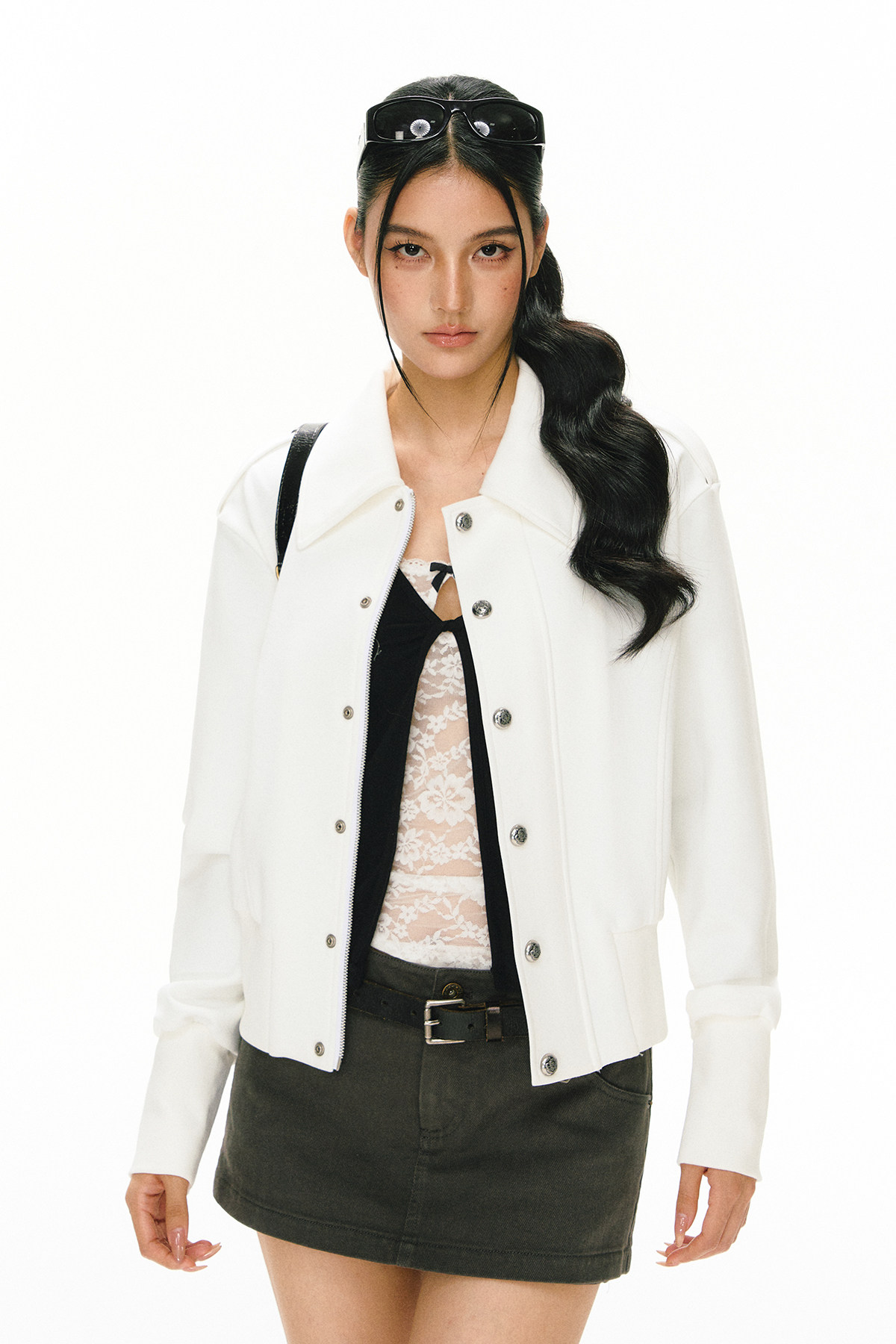 ARISEISM Collared Cropped Jacket