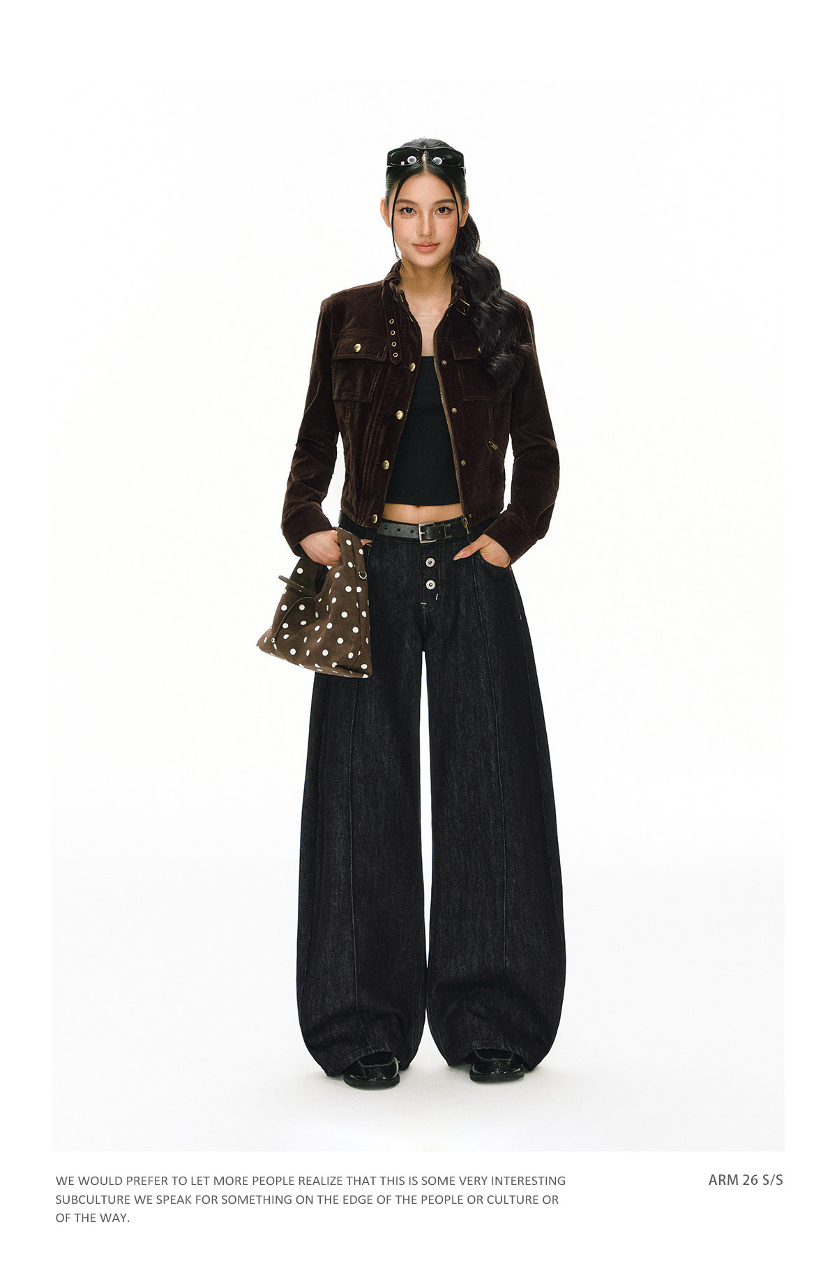 ARISEISM Retro Low-Rise Wide-Leg Jeans
