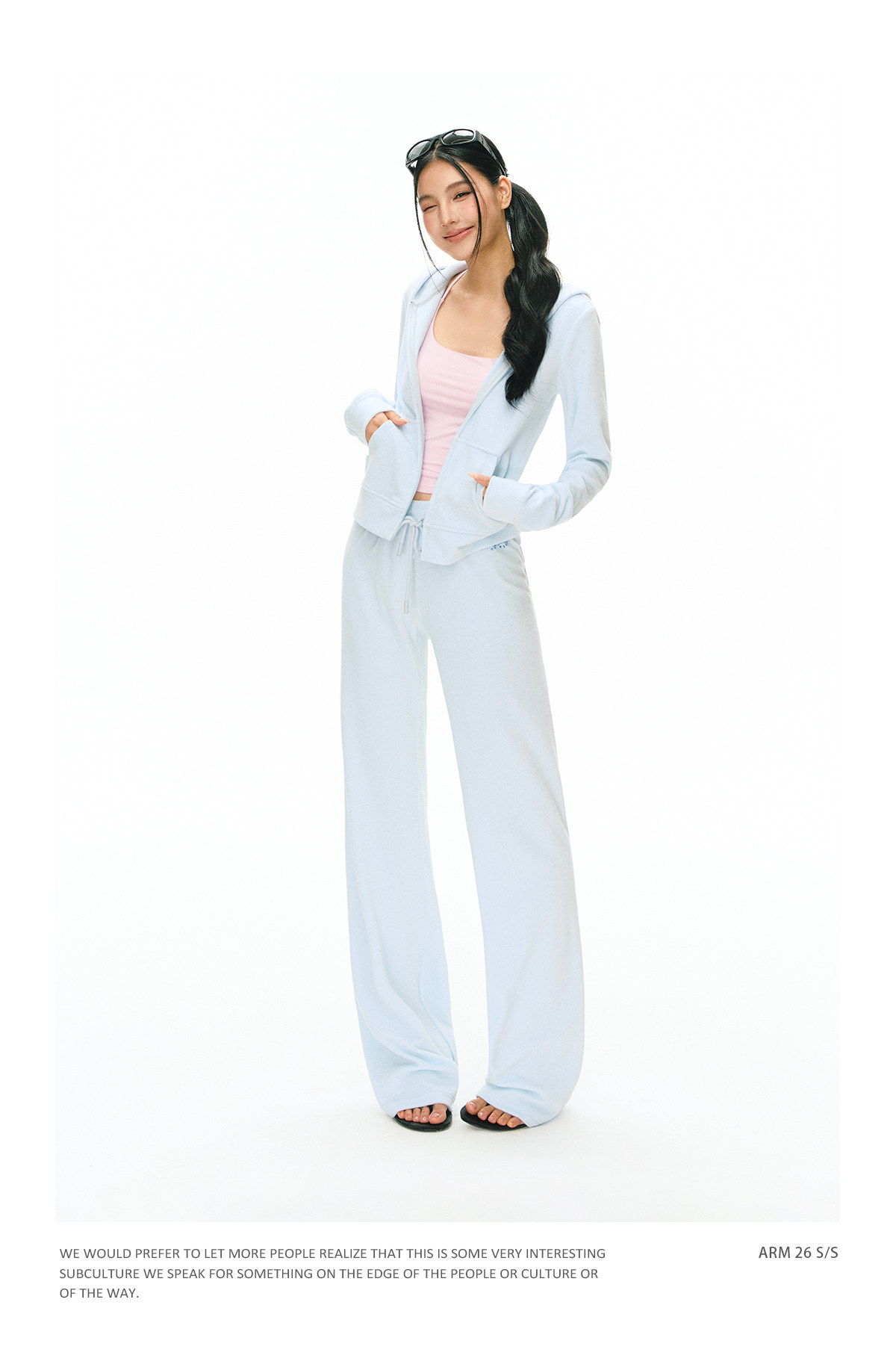 ARISEISM Zip-Up Cropped Sweatshirt Set